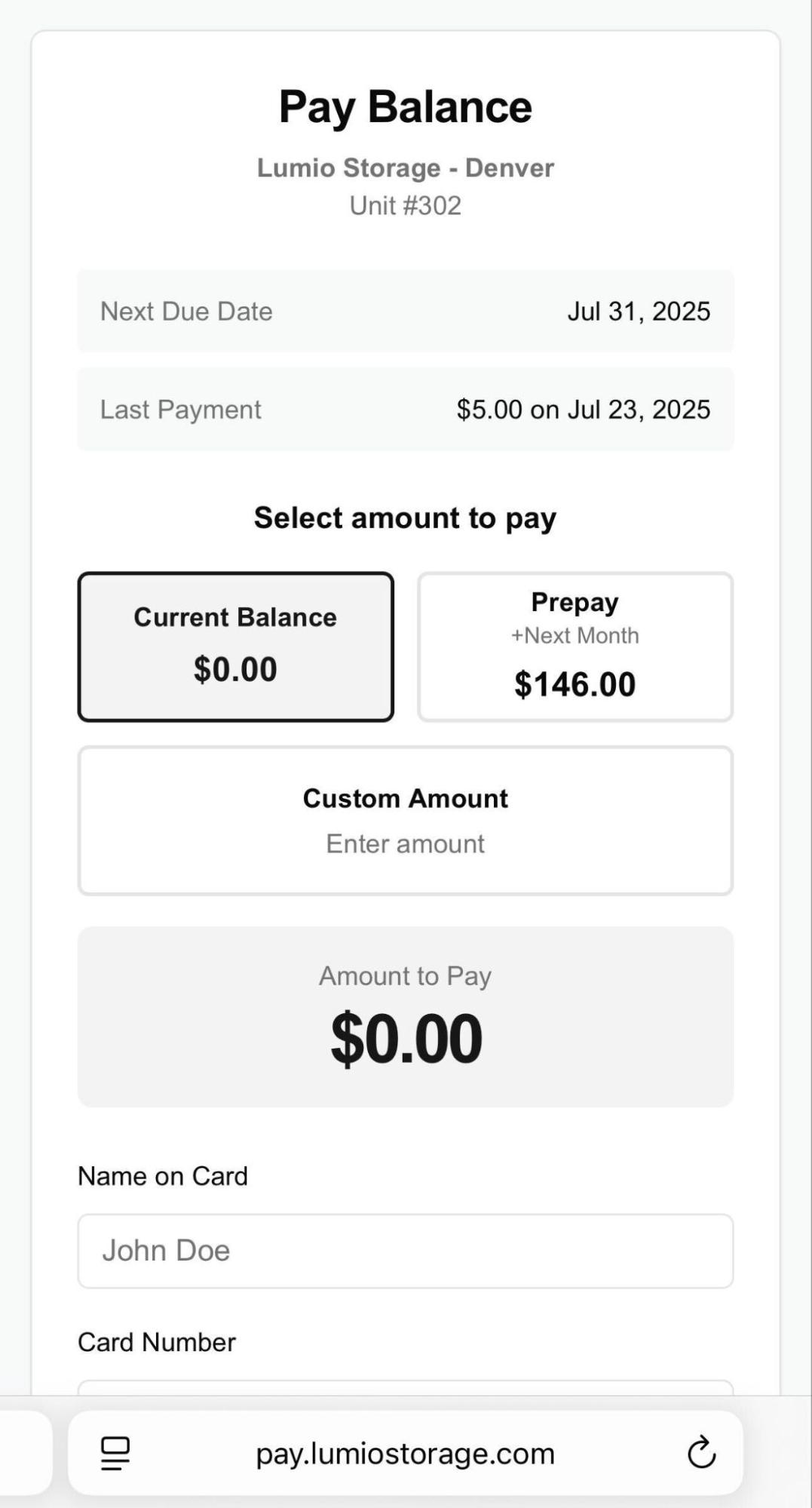 Payment Form